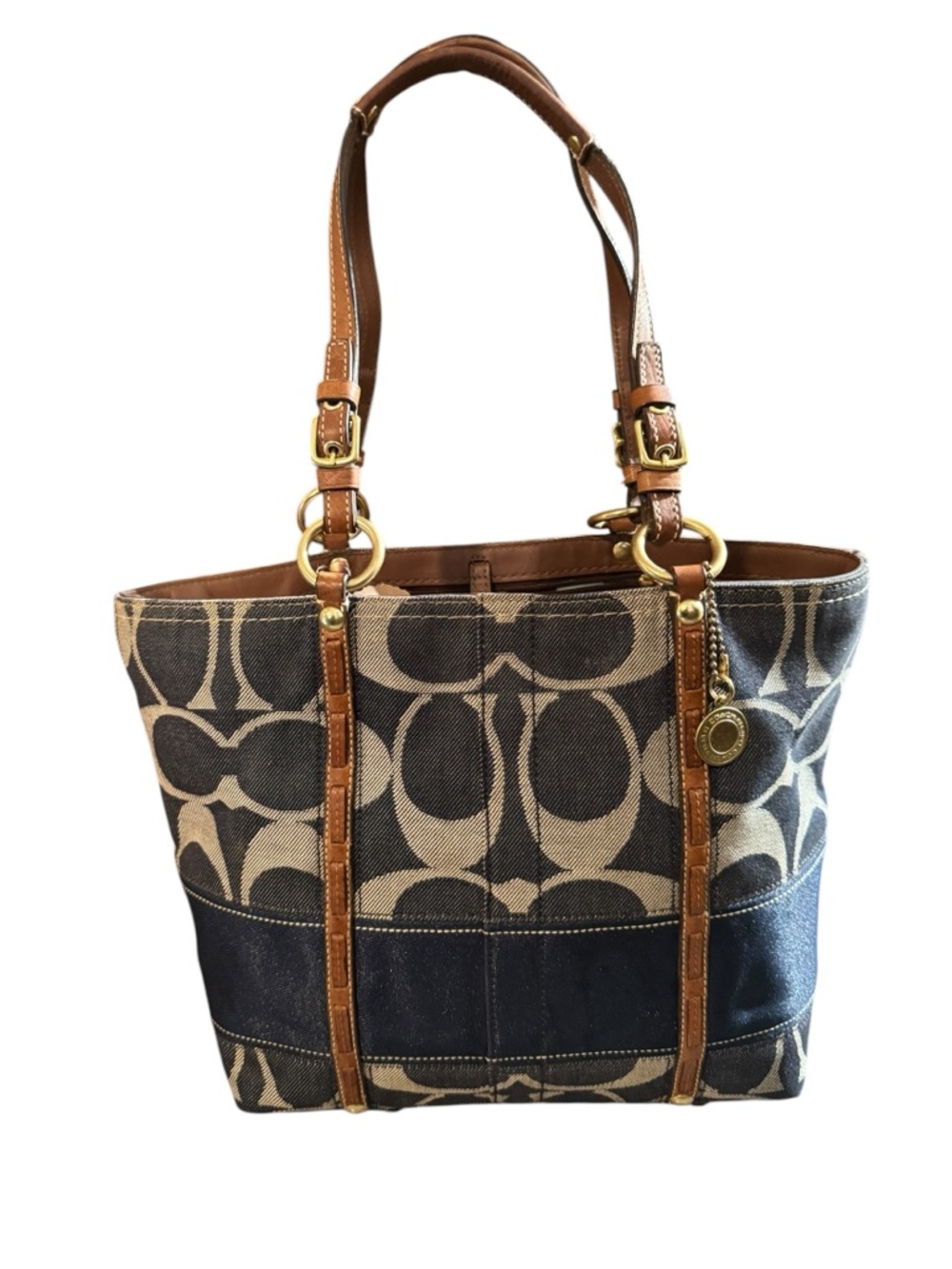 Vintage Coach Legacy Signature Denim Tote Bag